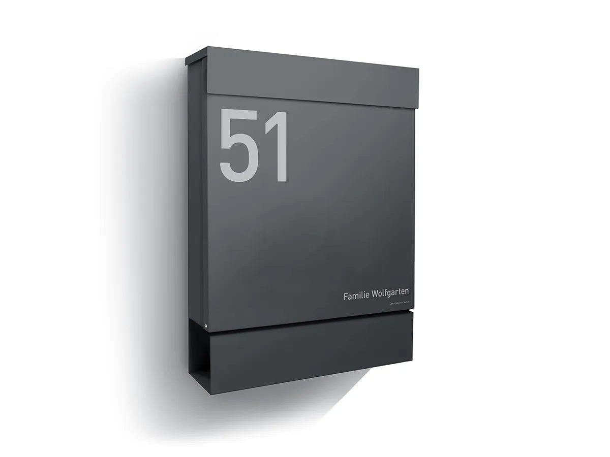 Briefkasten Letterman M Anthrazit (RAL 7016) inkl. LED-Licht