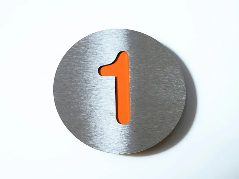 Hausnummer Edelstahl - Orange