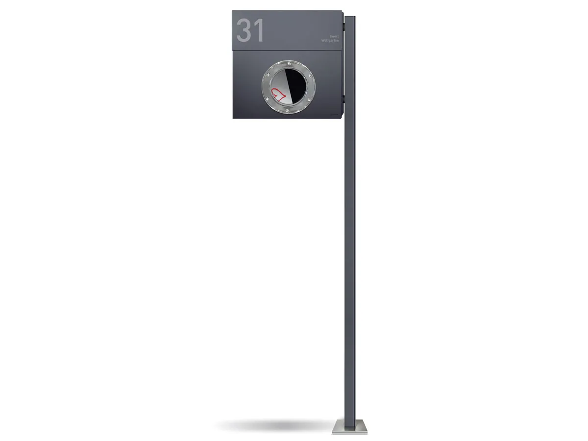 Standbriefkasten Letterman 1 Anthrazit (RAL 7016) inkl. LED Licht