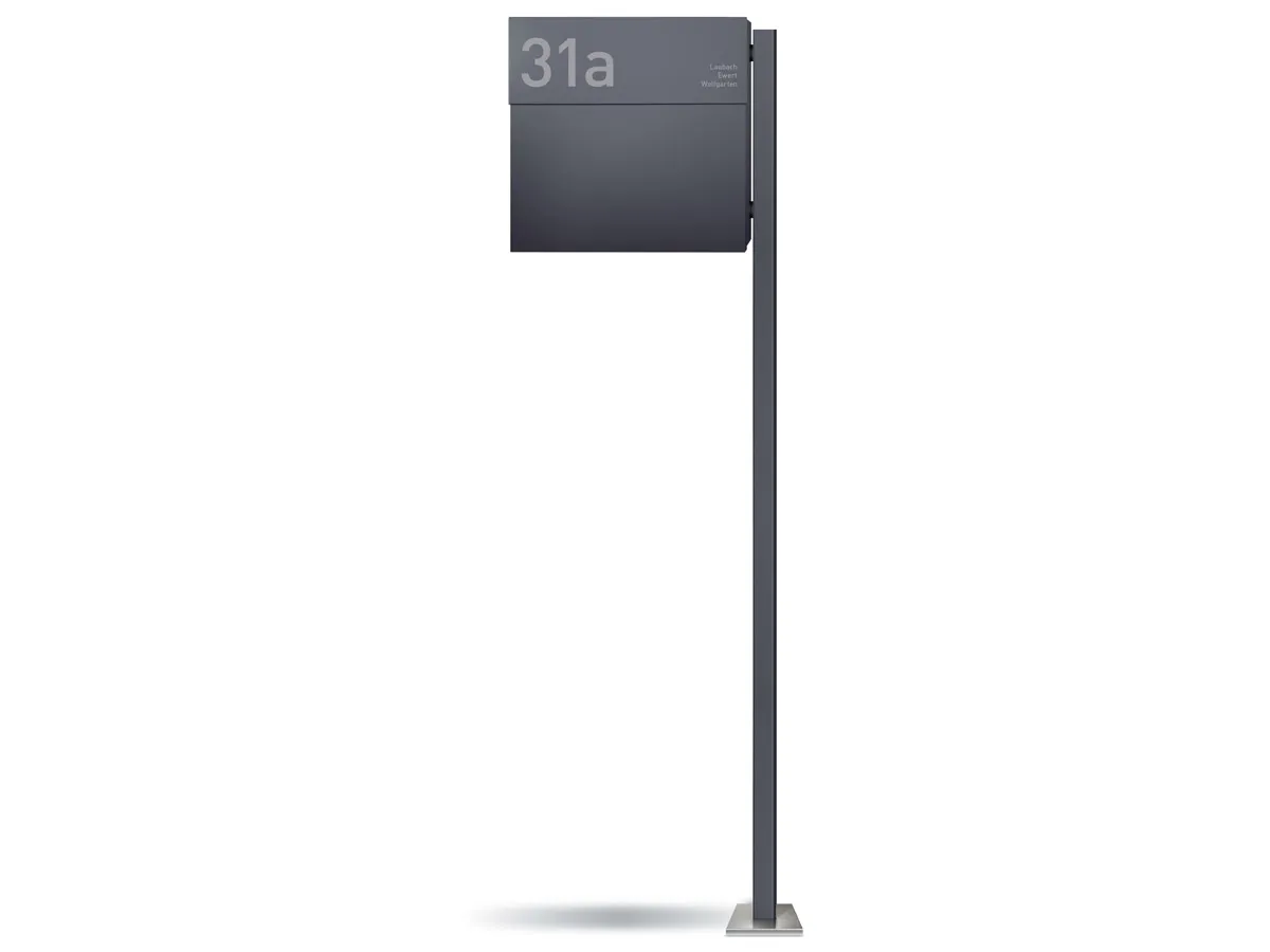 Standbriefkasten Letterman 4 Anthrazit (RAL 7016) inkl. LED Licht