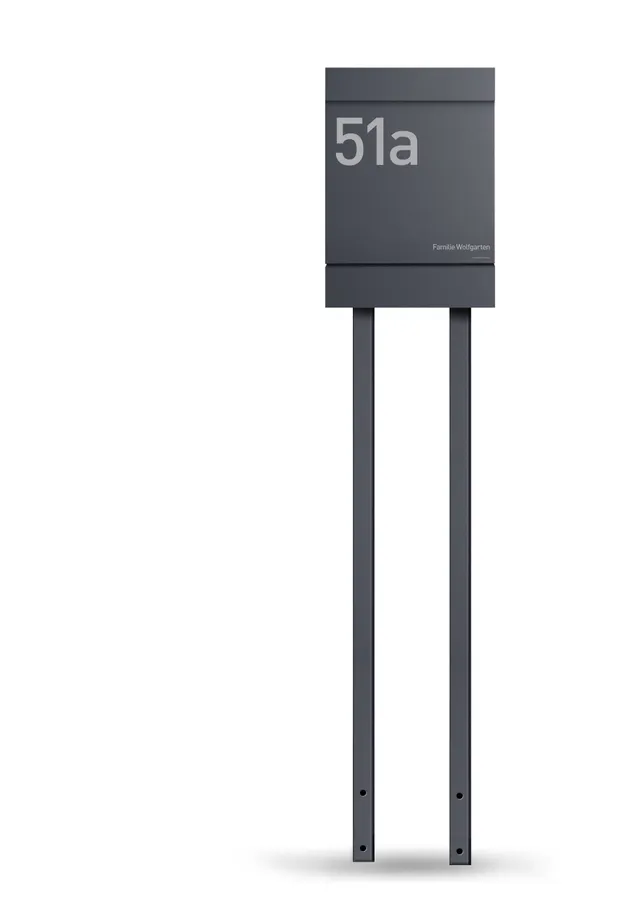 Doppel Standbriefkasten Letterman M Anthrazit (RAL-7016) inkl. LED-Licht