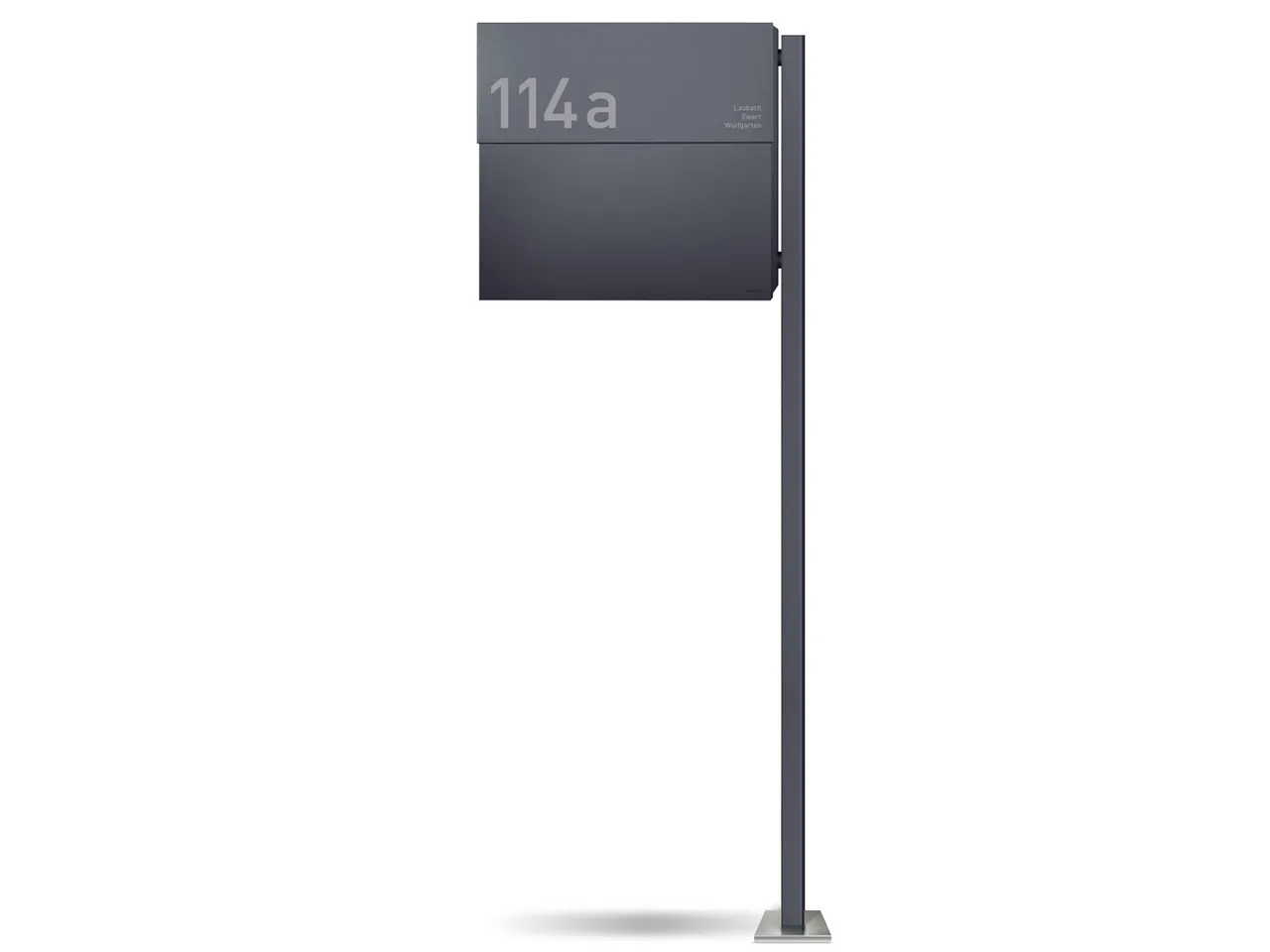 Standbriefkasten Letterman XXL 2 Anthrazit (RAL 7016) inkl. LED Licht