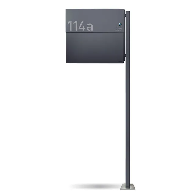Standbriefkasten Letterman XXL 2K Anthrazit (RAL 7016) inkl. LED Licht