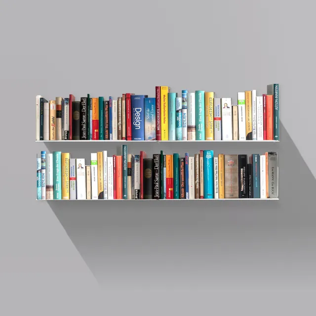 Booksbaum — Wandregal horizontal, 4er-Set