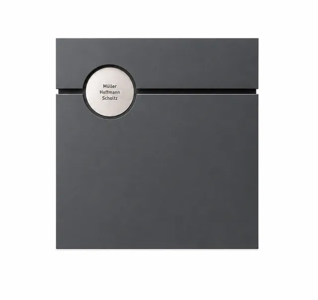 Briefkasten Letterman 6 rund – Anthrazit (RAL 7016) mit Gratis Gravur & LED-Beleuchtung